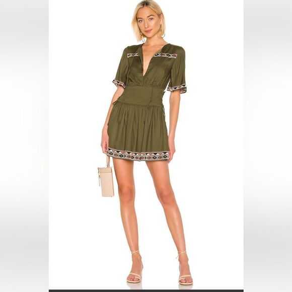 Tularosa Hannah Dress in Green Size XXS NWT DEFECT (6-15) - Picture 1 of 8